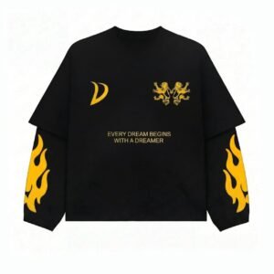 LONGSLEEVE FLAME BLACK-YELLOW