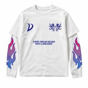 Longsleeve Flame White - Pink