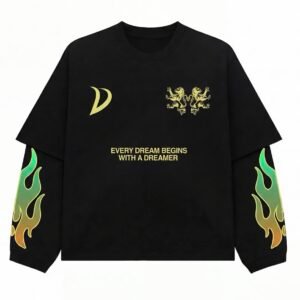 Longsleeve Flame Black-Green